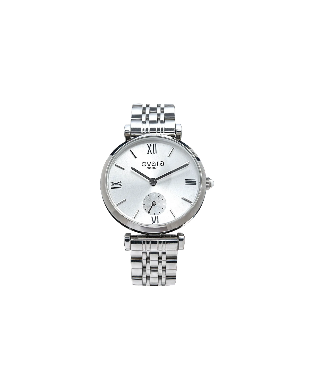 Evara Silver Dial Steel Watch