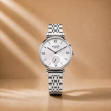 Evara Silver Dial Steel Watch