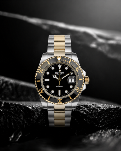 Regalia Black Dial Two-Tone Gold Automatic Watch