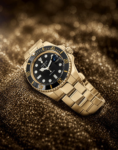 Regalia Black Dial Gold Steel Automatic Watch