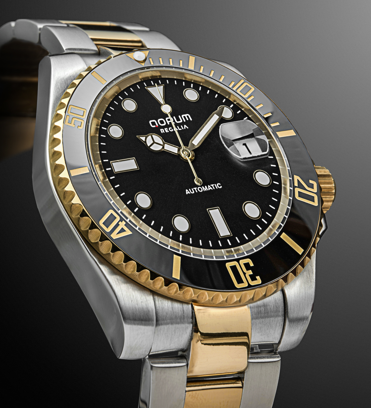 Regalia Black Dial Two-Tone Gold Automatic Watch