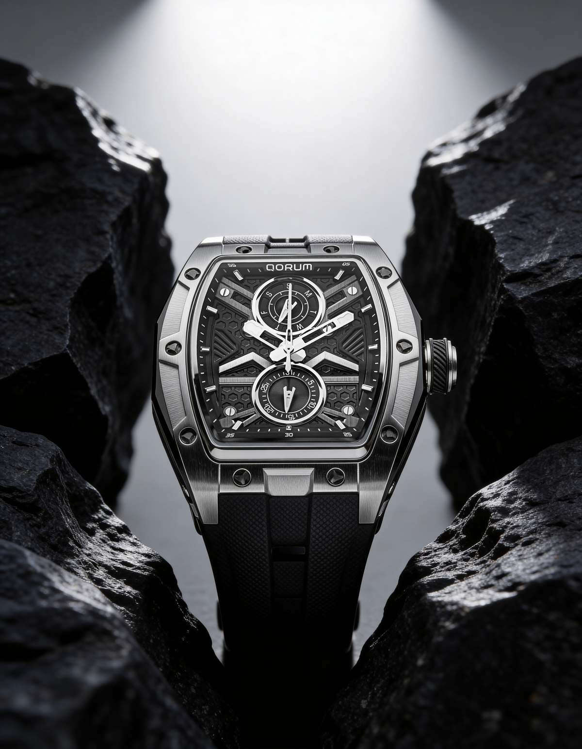 Equinox Black Dial Silver Multi-Function Watch