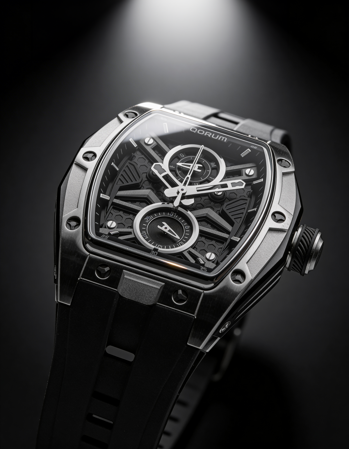 Equinox Black Dial Silver Multi-Function Watch