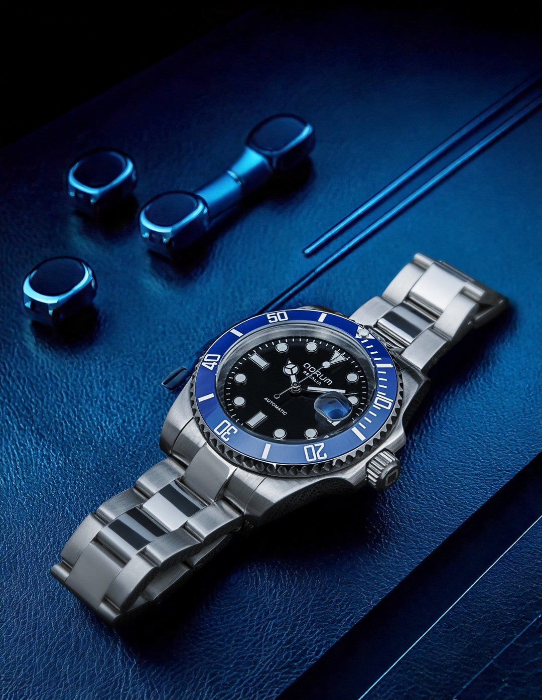 Regalia Black Dial Blue Bezel Automatic Watch