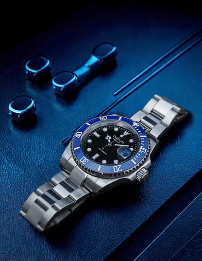 Regalia Black Dial Blue Bezel Automatic Watch