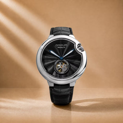 Regalia Black Dial Leather Automatic Watch