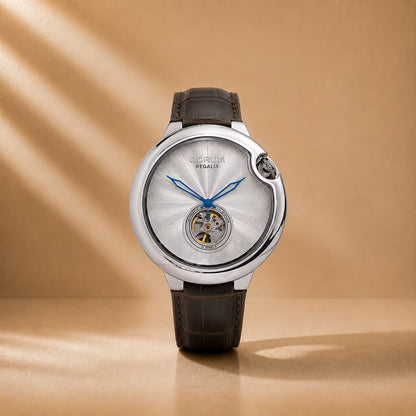 Regalia Silver Dial Brown Leather Automatic Watch