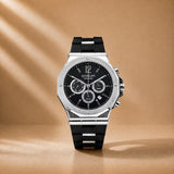 Kronos Black Dial Silicone Chronograph