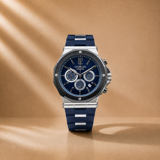 Kronos Blue Dial Silicone Chronograph
