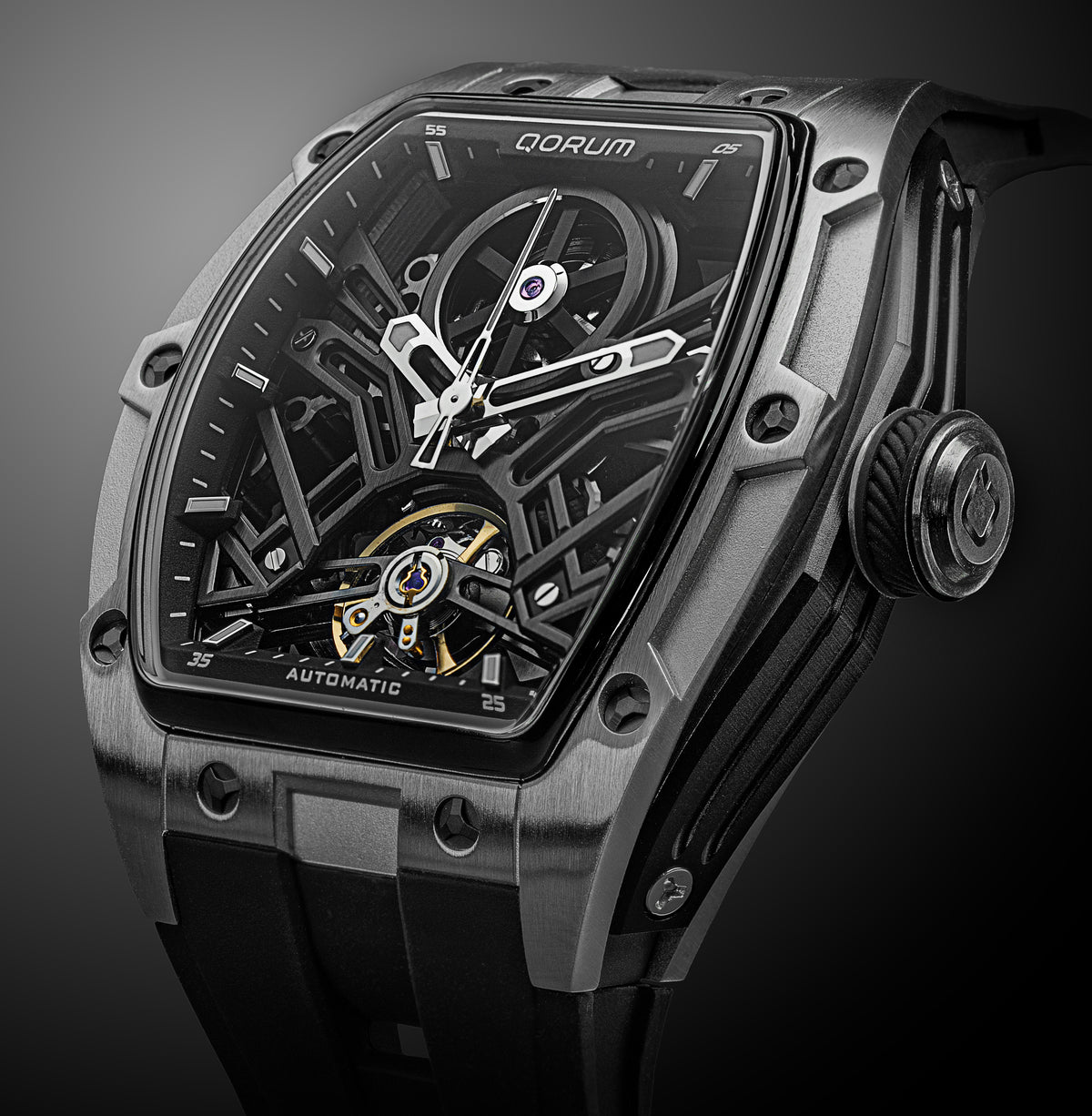Equinox Black Dial Silver Detailing Black silicon strap
