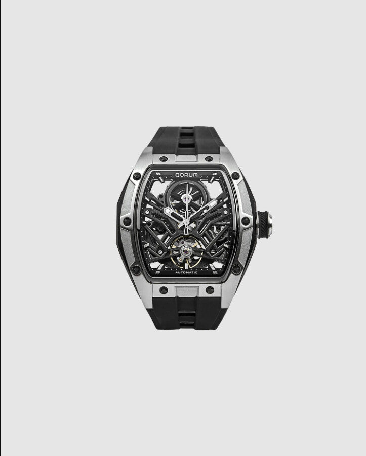 Equinox Black Dial Silver Detailing Black silicon strap