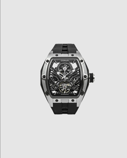 Equinox Black Dial Silver Detailing Black silicon strap