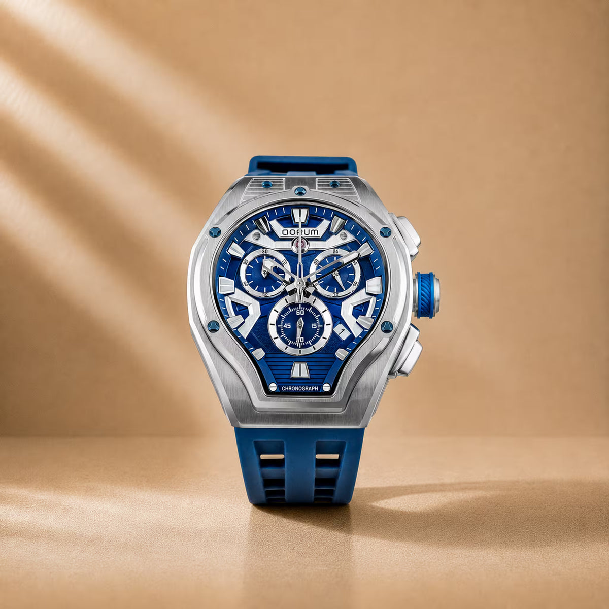Equinox Blue Dial Silver Chronograph Watch