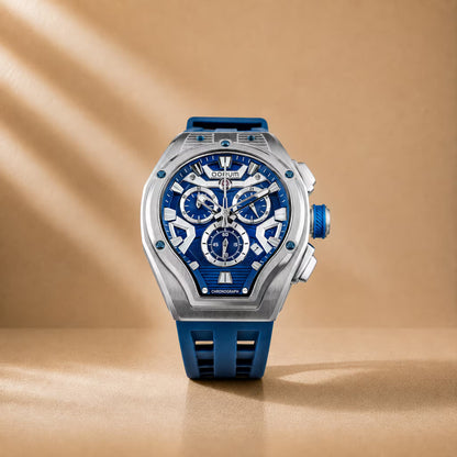 Equinox Blue Dial Silver Chronograph Watch