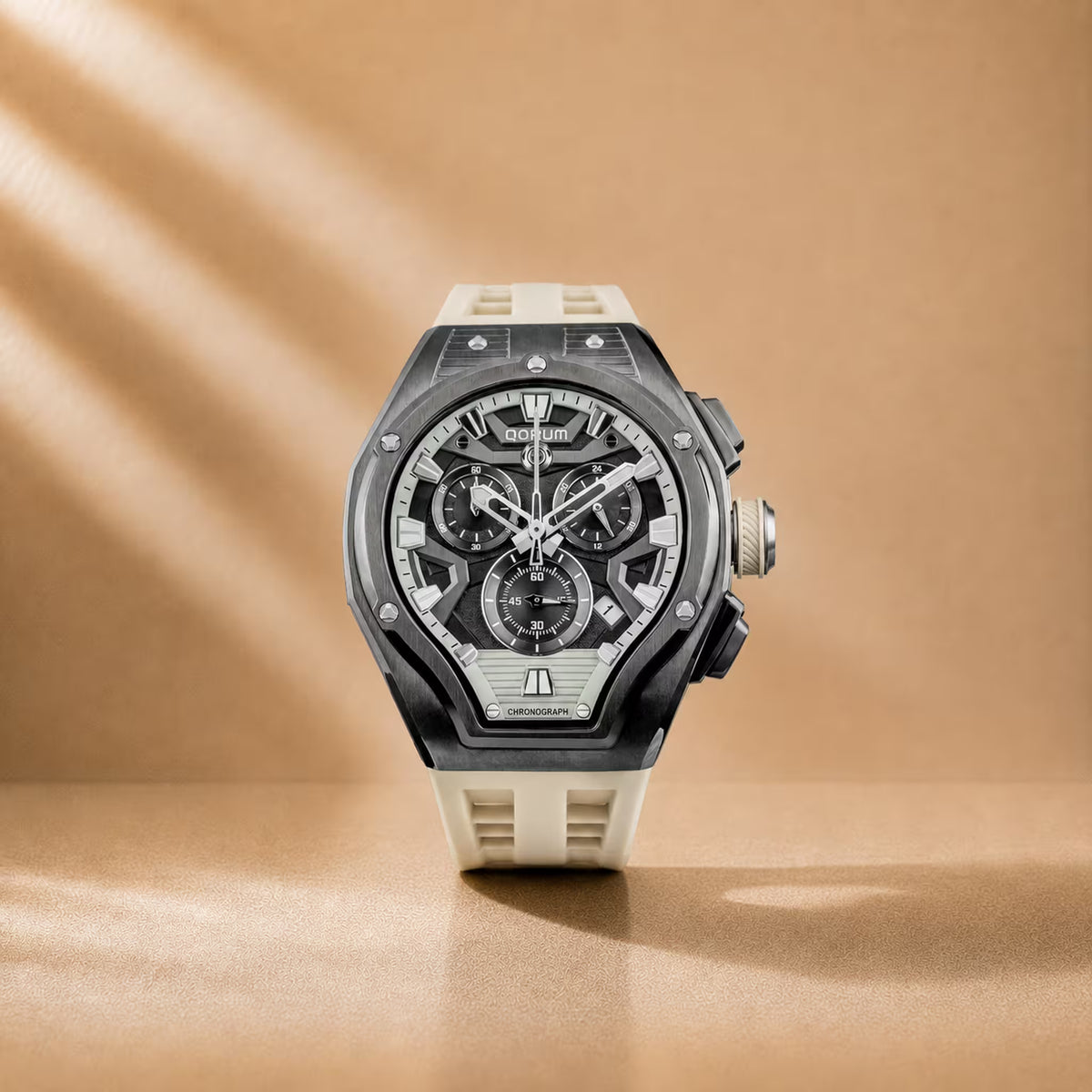 Equinox Black Dial Gunmetal Chronograph Watch