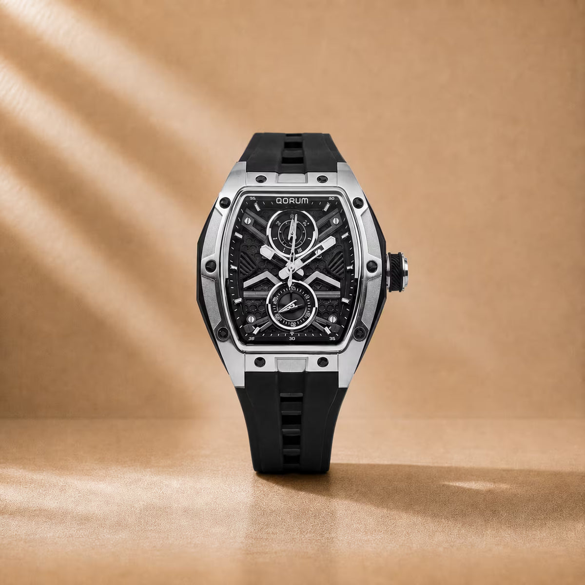 Equinox Black Dial Silver Multi-Function Watch
