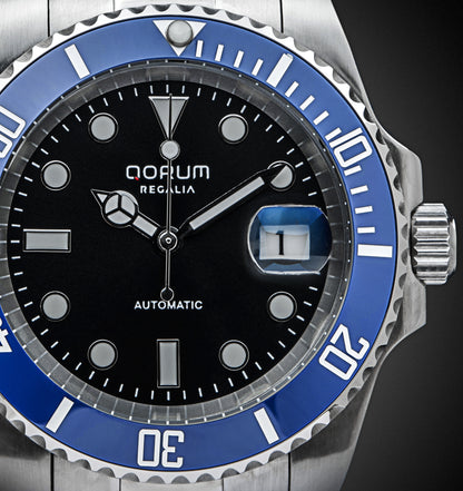 Regalia Black Dial Blue Bezel Automatic Watch