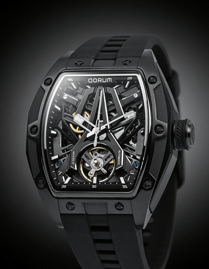 Equinox Black Dial Skeleton Watch