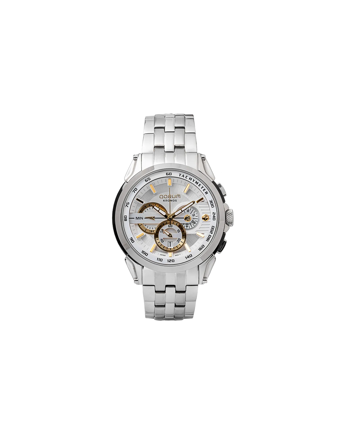 Kronos White Dial Steel Chronograph