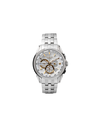 Kronos White Dial Steel Chronograph