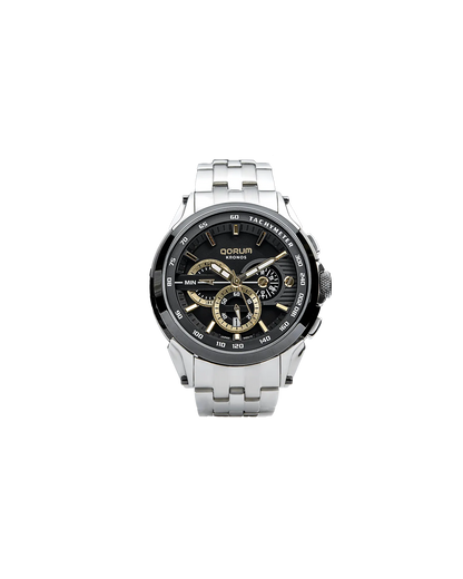 Kronos Black Dial Steel Chronograph