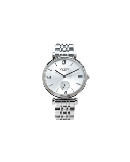 Evara Silver Dial Steel Watch