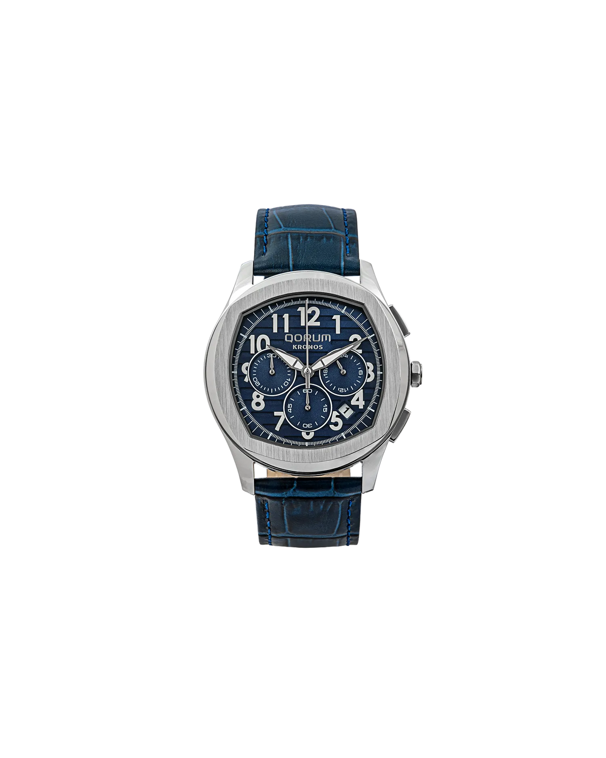 Kronos Blue Dial Leather Chronograph