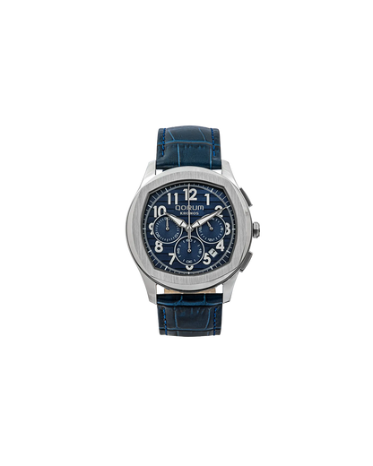 Kronos Blue Dial Leather Chronograph