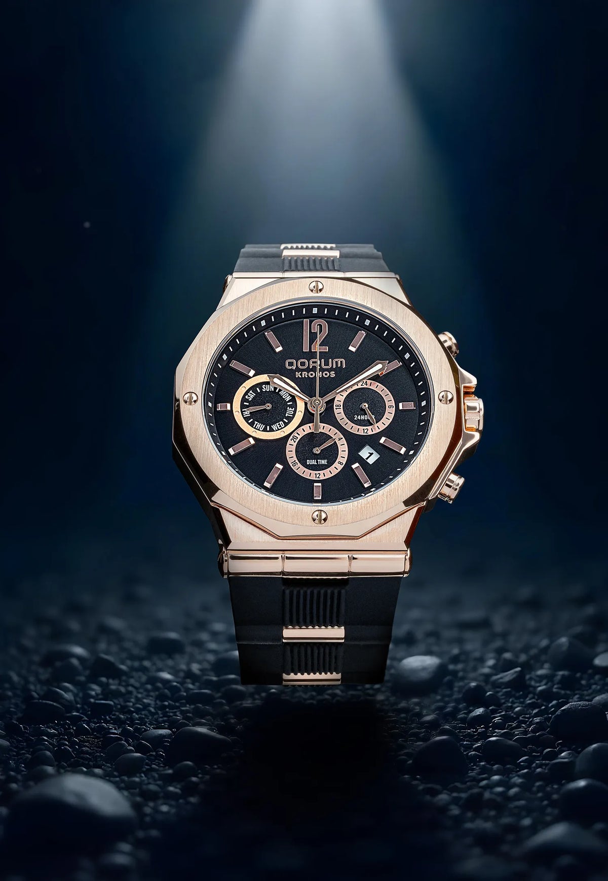 Kronos Rose Gold Steel Chronograph