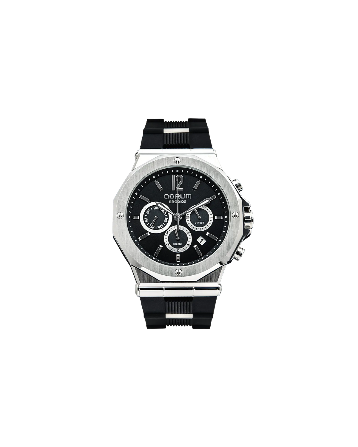 Kronos Black Dial Silicone Chronograph
