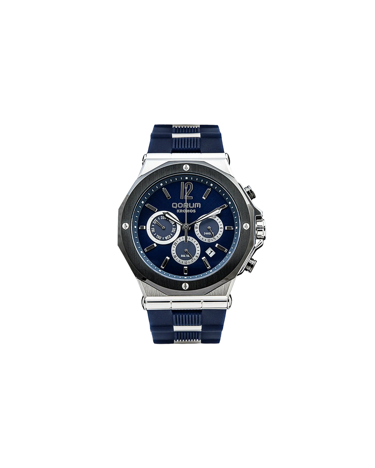 Kronos Blue Dial Silicone Chronograph