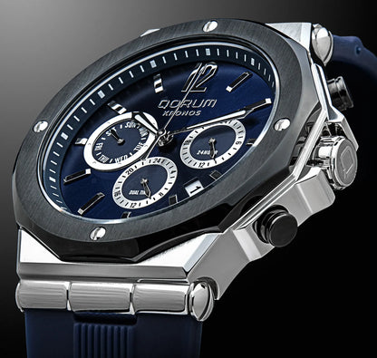 Kronos Blue Dial Silicone Chronograph