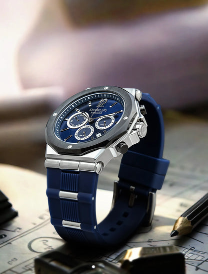 Kronos Blue Dial Silicone Chronograph