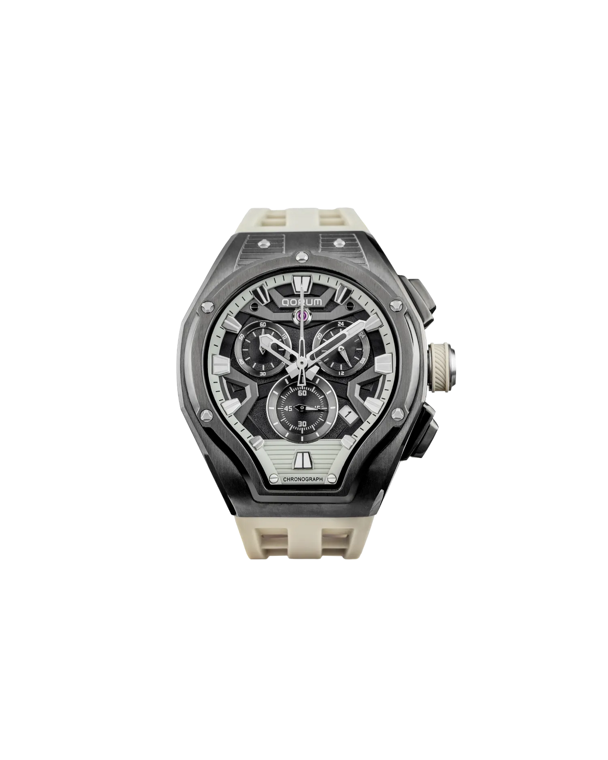 Equinox Black Dial Gunmetal Chronograph Watch