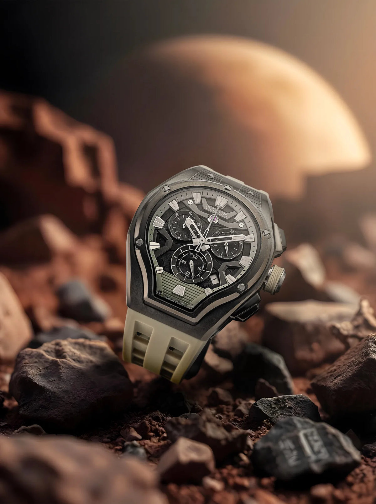 Equinox Black Dial Gunmetal Chronograph Watch