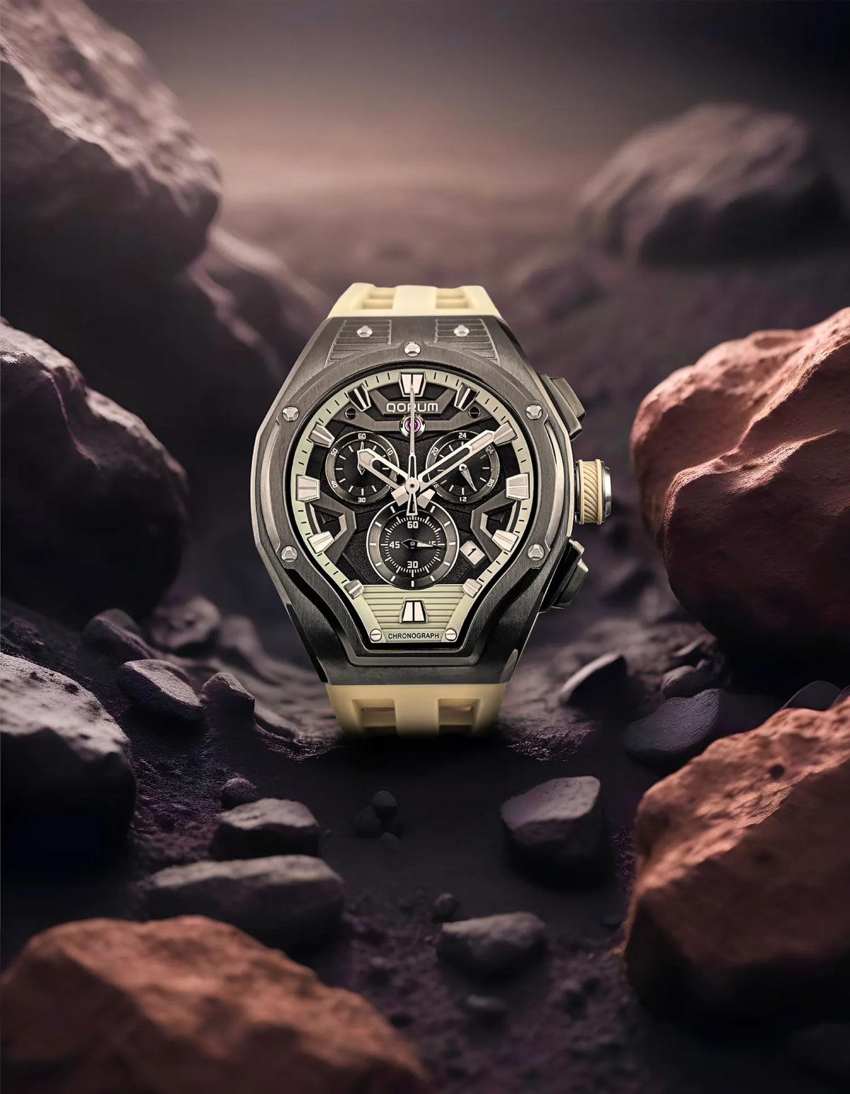 Equinox Black Dial Gunmetal Chronograph Watch