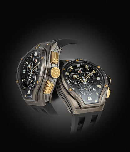 Equinox Black Dial Rose Gold Chronograph Watch