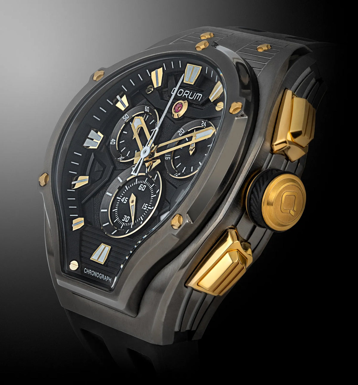 Equinox Black Dial Rose Gold Chronograph Watch