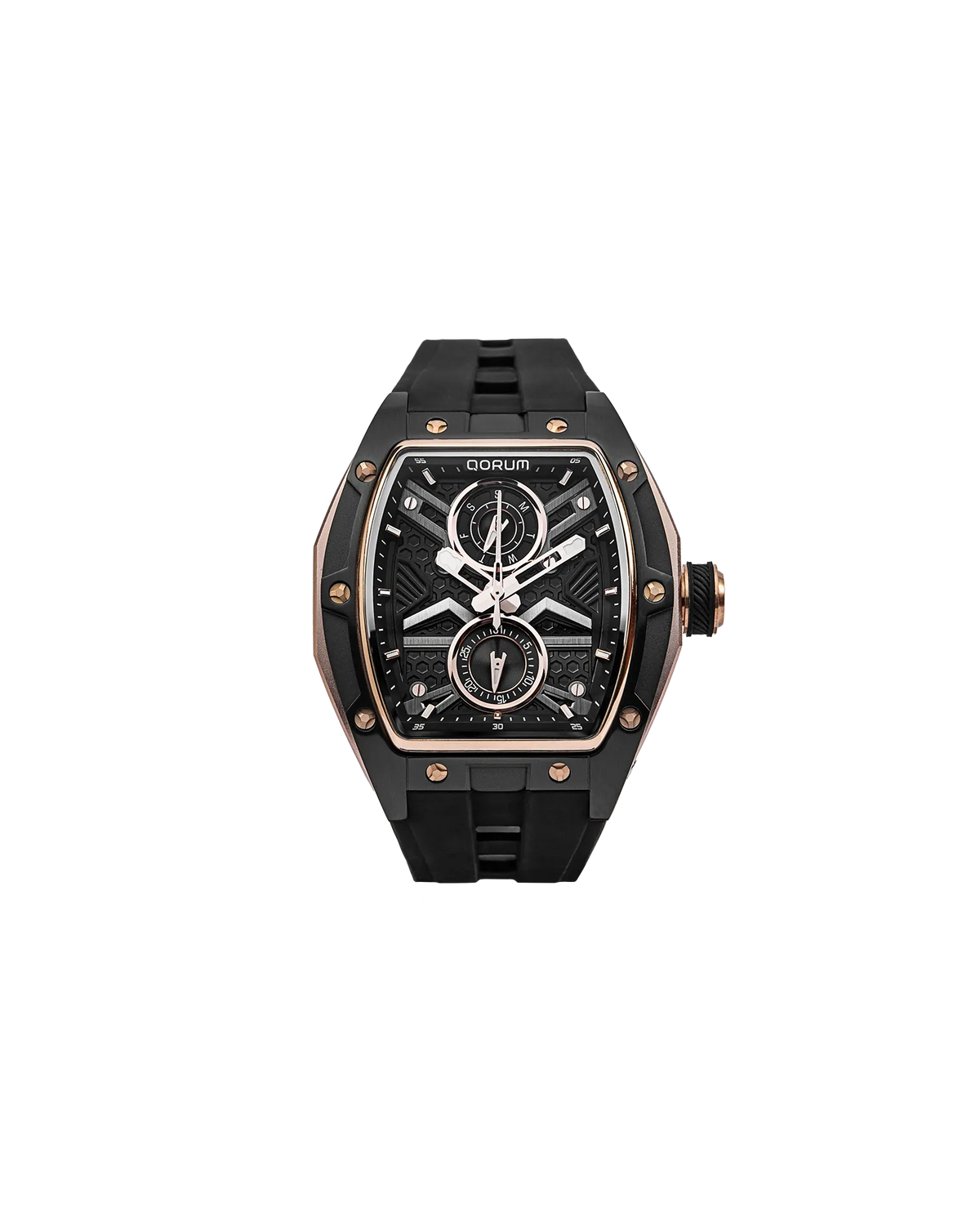 Equinox Black Dial Rose Gold Multi-Function Watch