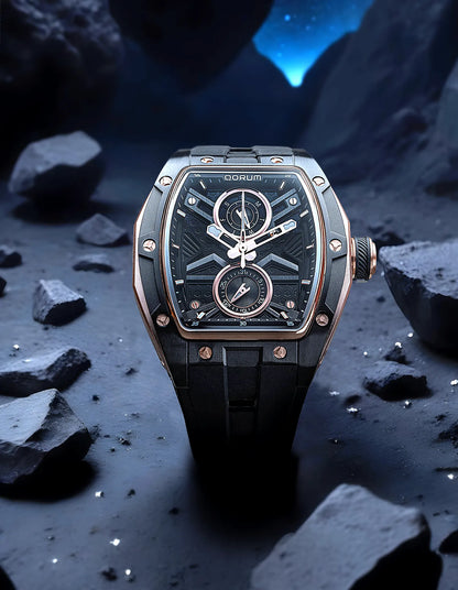 Equinox Black Dial Rose Gold Multi-Function Watch