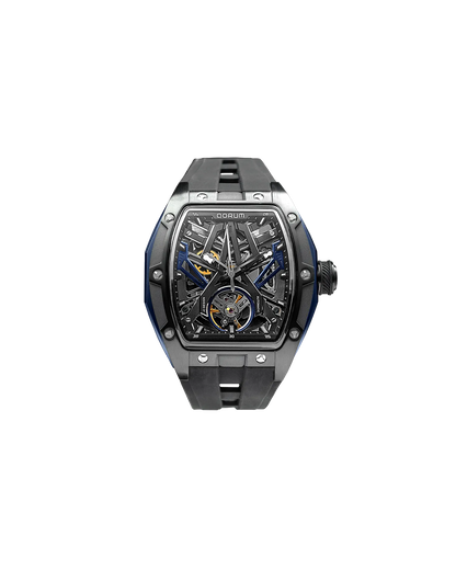 Equinox Black Dial Blue Silicon Skeleton Watch