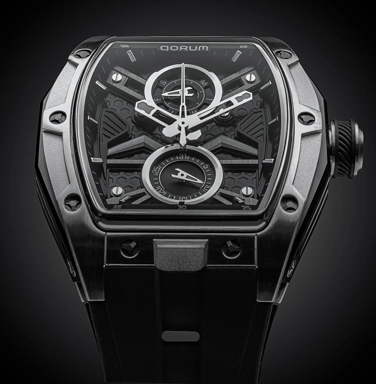 Equinox Black Dial Silver Multi-Function Watch