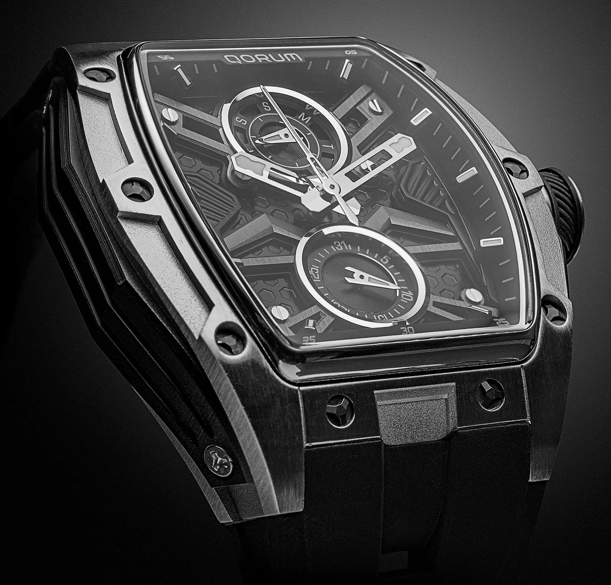 Equinox Black Dial Silver Multi-Function Watch
