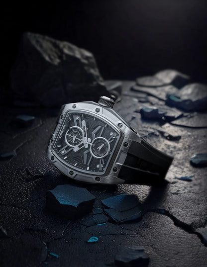 Equinox Black Dial Silver Multi-Function Watch