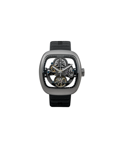 Equinox Black Dial Carbon Case Skeleton Watch