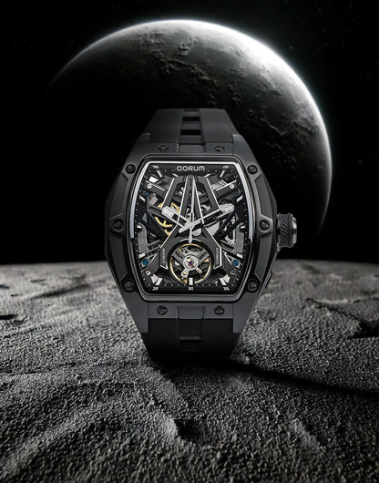 Equinox Black Dial Skeleton Watch