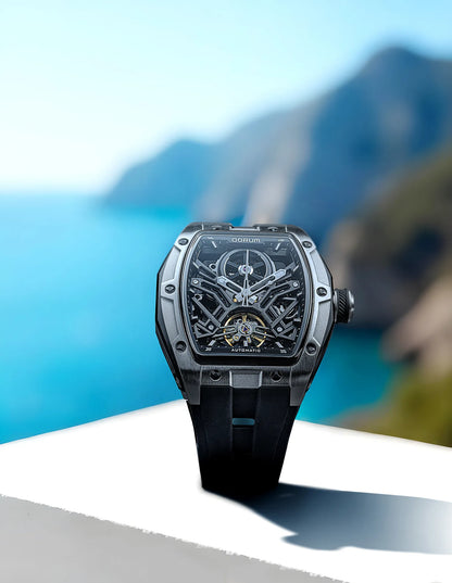 Equinox Black Dial Silver Detailing Black silicon strap