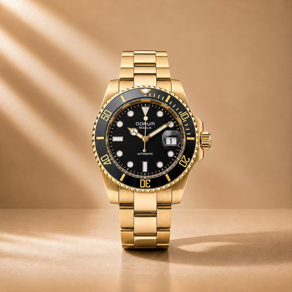 Regalia Black Dial Gold Steel Automatic Watch
