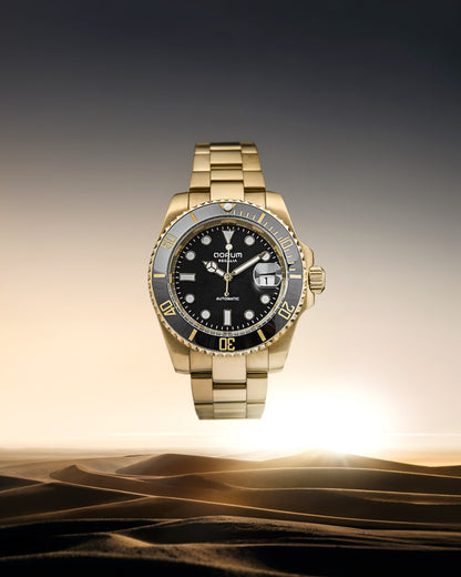 Regalia Black Dial Gold Steel Automatic Watch
