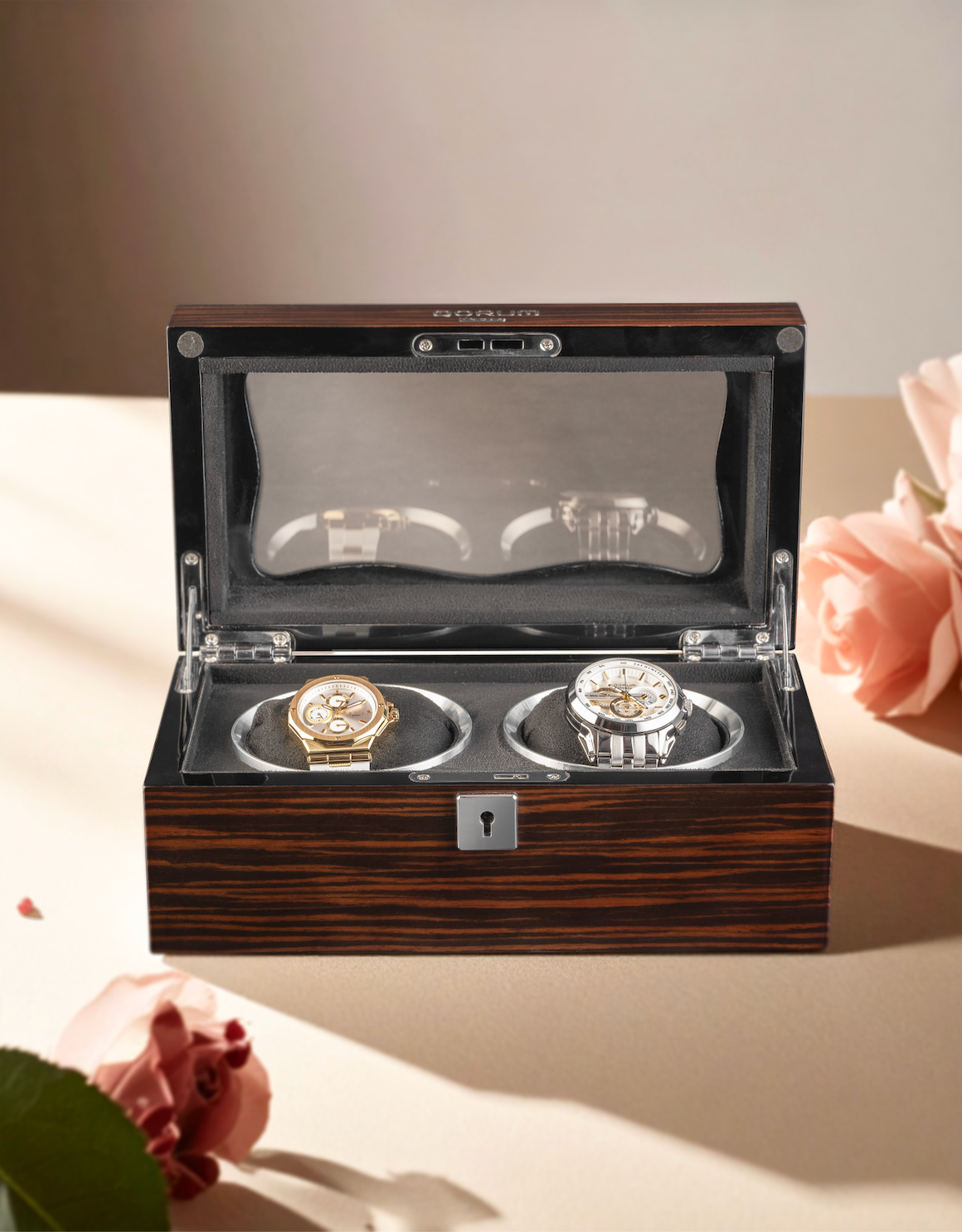 luxury double-watch winder box 